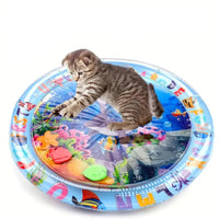 Pet Sensory Water Mat - Inflatable Ocean-Themed Cooling Play Mat for Cats and Small Pets 2