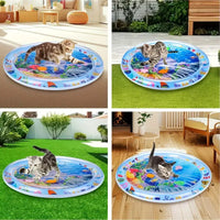 Pet Sensory Water Mat - Inflatable Ocean-Themed Cooling Play Mat for Cats and Small Pets 4