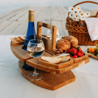 Portable Wooden Folding Picnic Table with Snack Compartments for Outdoor Use 6