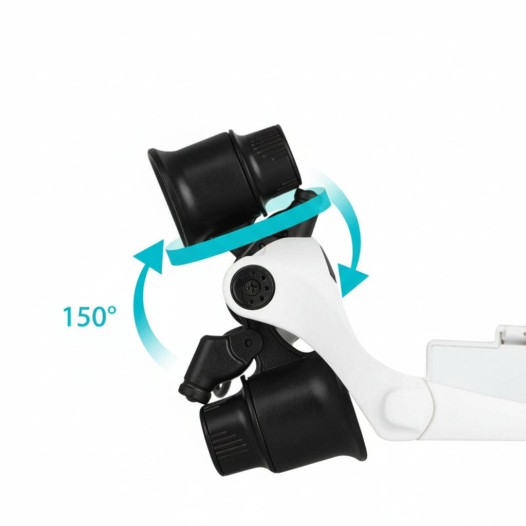 PrecisionPro Headband Magnifier with LED Light & 4 Interchangeable Lenses 1