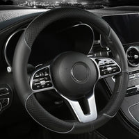 Premium Faux Leather Steering Wheel Cover with Diamond Pattern - Anti-Slip Grip for Cars 0