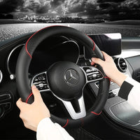 Premium Faux Leather Steering Wheel Cover with Diamond Pattern - Anti-Slip Grip for Cars 1