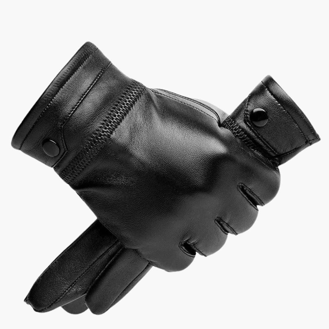 Premium Leather Gloves - Black Leather Gloves with Warm Lining for Winter 3