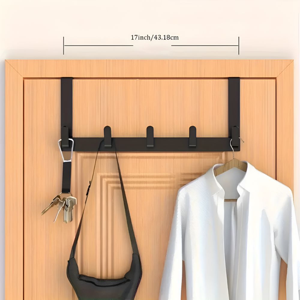 Quick Hang - Over The Door Towel Rack with 5 Hooks for Easy Storage 4
