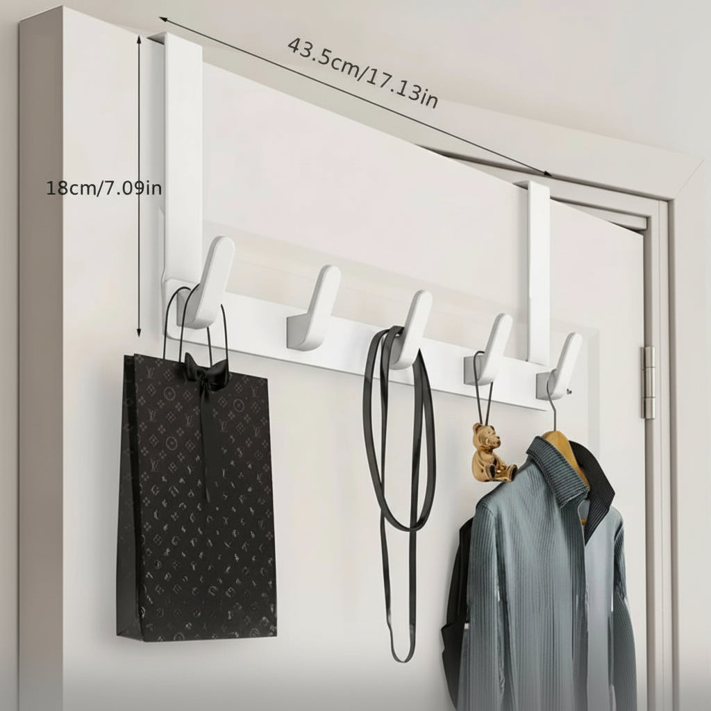 DOORIFY – Over-The-Door 5-Hook Rack for Effortless Storage
