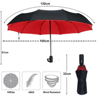 Rainforce - Windproof Compact Umbrella with Ergonomic Handle & Automatic Opening 8