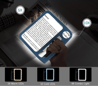 Rechargeable Hand Held Magnifying Glass with Light - 5x & 10x Magnification for Reading 5