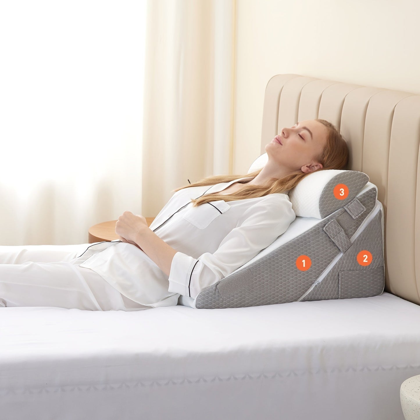 RelaxPlus - Adjustable Bed Wedge Pillow for Comfort, Support & Leg Elevation 1