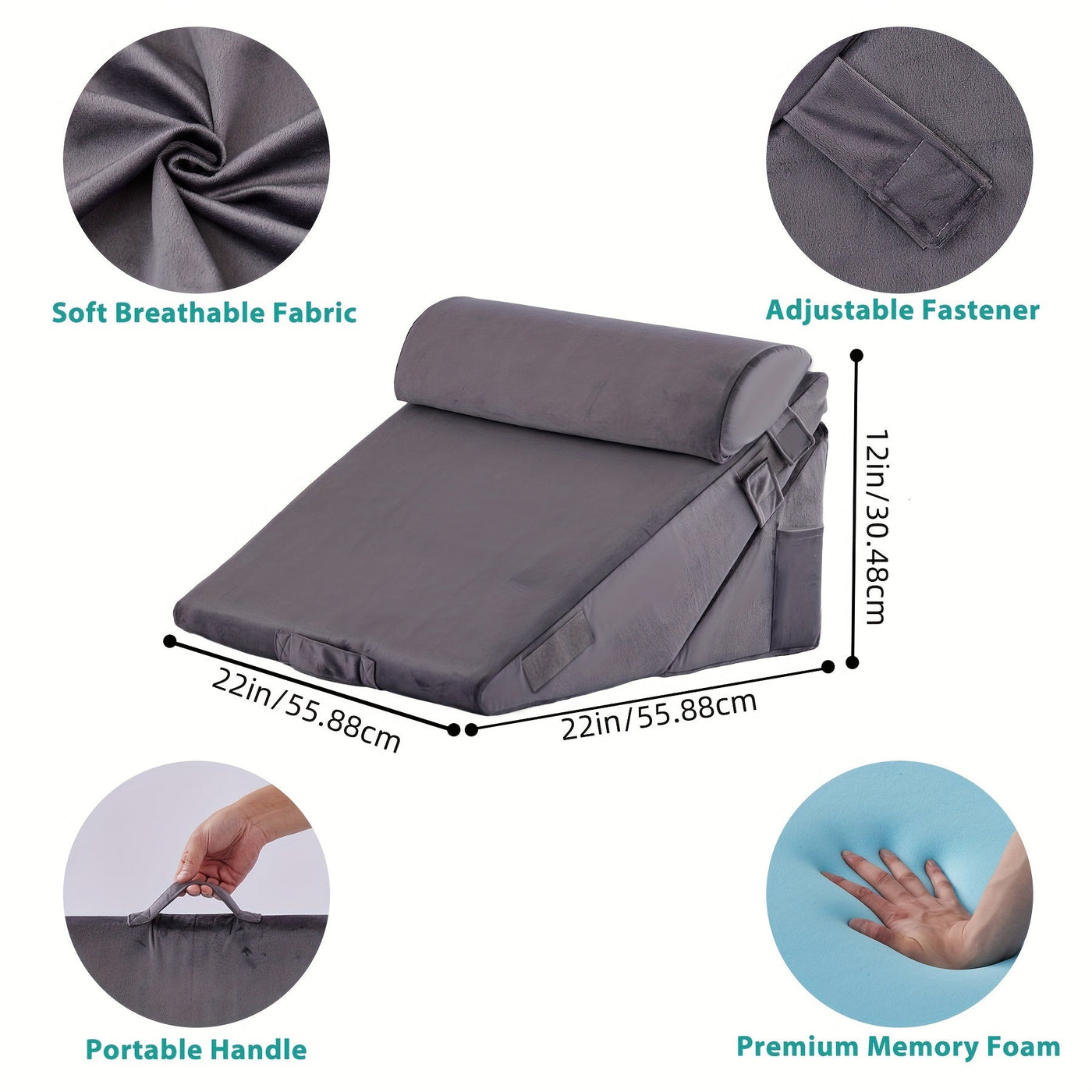 RelaxPlus - Adjustable Bed Wedge Pillow for Comfort, Support & Leg Elevation 5