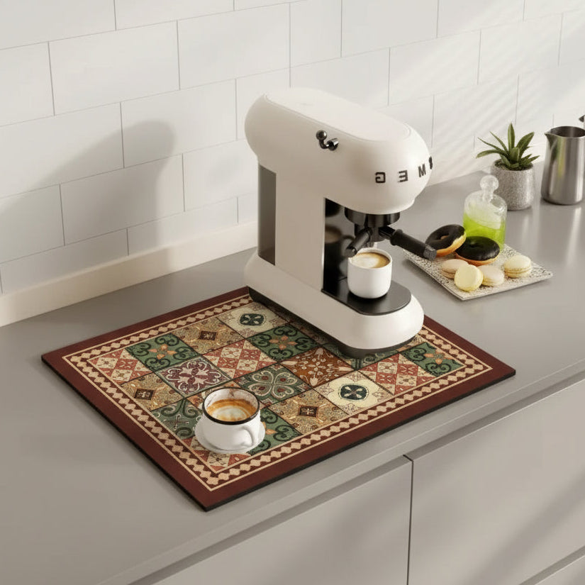 TILEDRIP – Retro Absorbent Coffee Mat for Spill Control