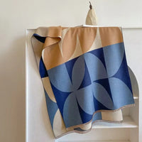 Reversible Poncho Scarf - Soft Microfiber Blend with Geometric Design 5