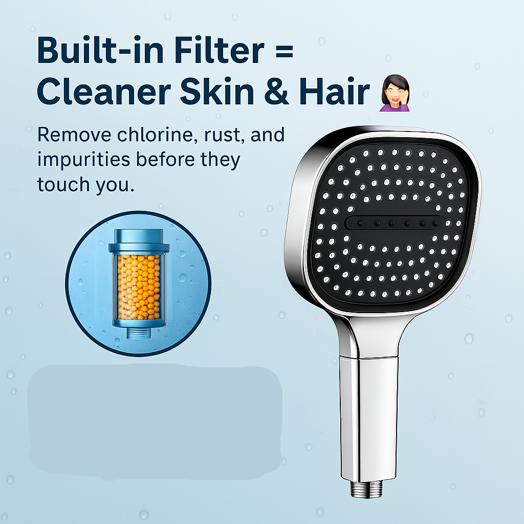 Royallure - High-Pressure Filtered Shower Head with Turbo Boost & Rain Spray 3