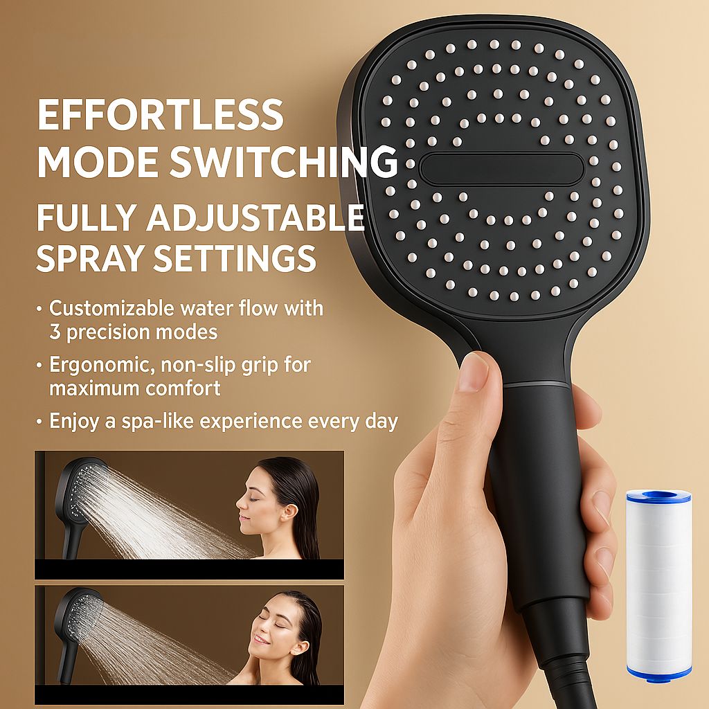 Royallure - High-Pressure Filtered Shower Head with Turbo Boost & Rain Spray 5
