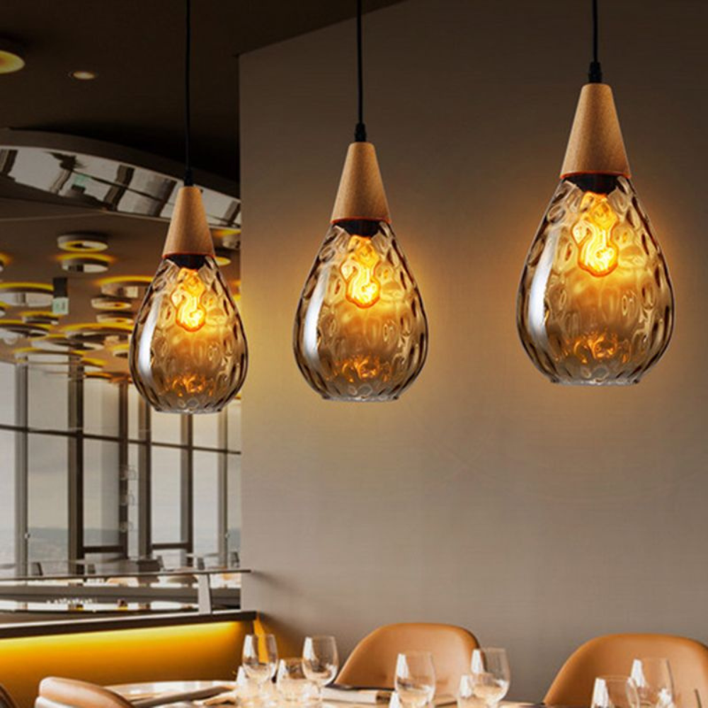Royelux Vintage Teardrop Pendant Light - Elegant Glass Hanging Fixture for Kitchen 10
