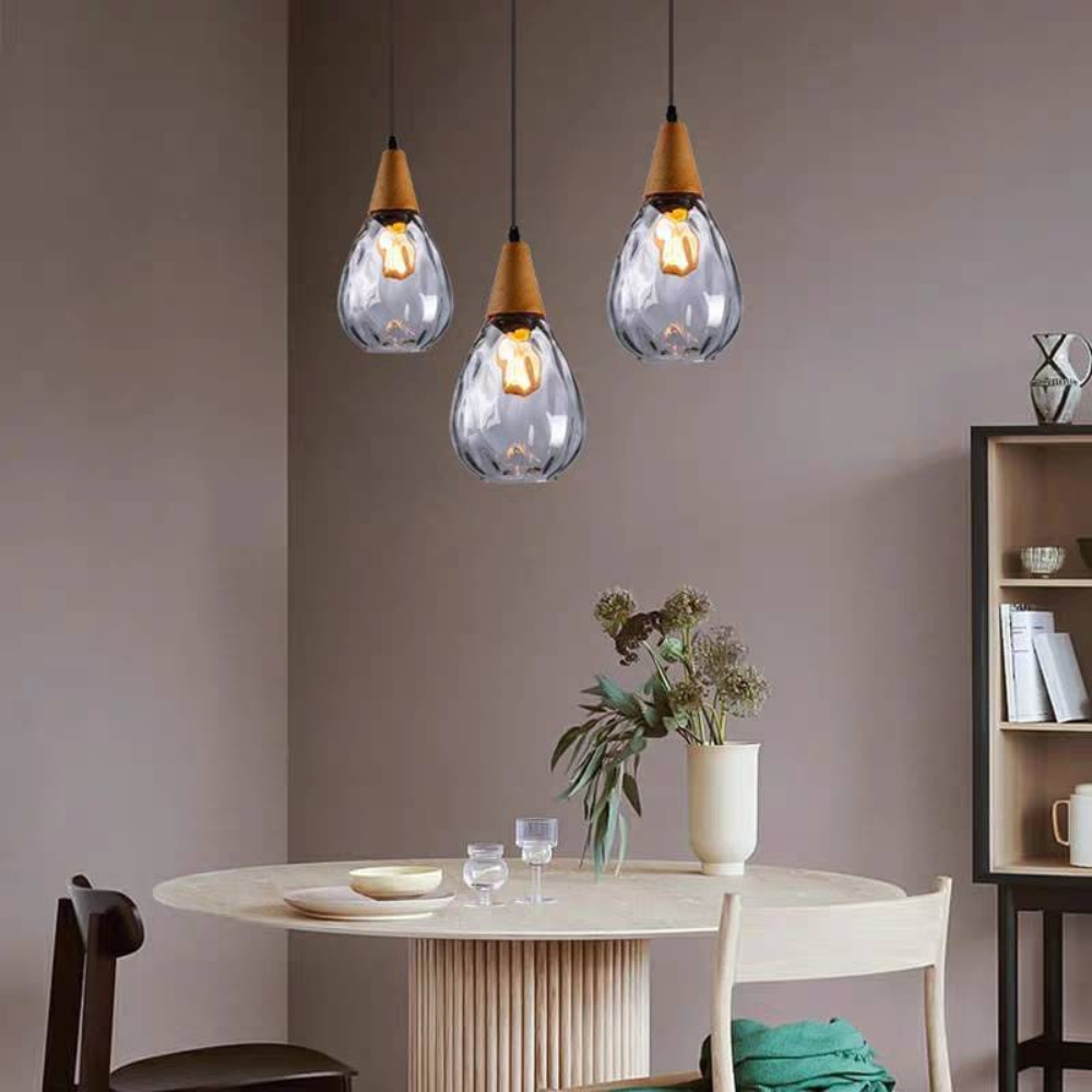 Royelux Vintage Teardrop Pendant Light - Elegant Glass Hanging Fixture for Kitchen 4