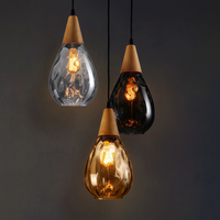 Royelux Vintage Teardrop Pendant Light - Elegant Glass Hanging Fixture for Kitchen 6