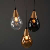 BRILLANTÉ - Teardrop Pendant Light Vintage Glass Fixture for Home Ambiance