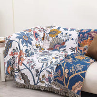 Rustic Artistic Flora Blanket - 100% Cotton Reversible Floral Throw 2