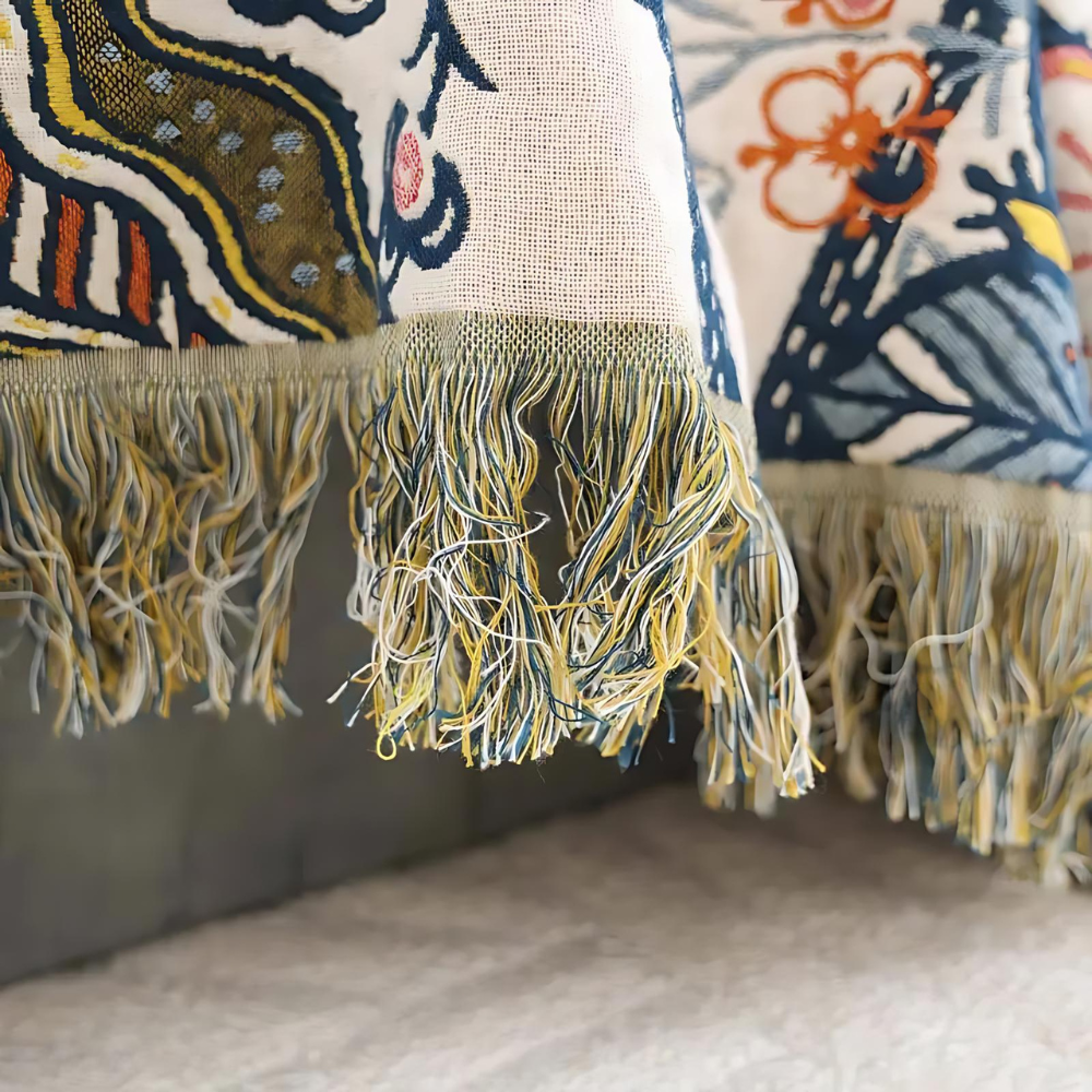Rustic Artistic Flora Blanket - 100% Cotton Reversible Floral Throw 3