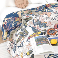 Rustic Artistic Flora Blanket - 100% Cotton Reversible Floral Throw 5