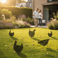 Rustic Metal Chicken Garden Statue - Weatherproof Outdoor Decor for Gardens 2