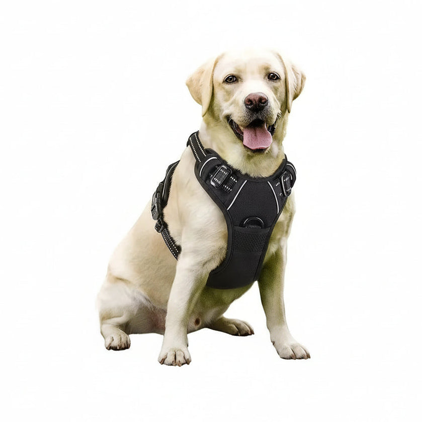 PAWSLUX SET – Leather Dog Collar, Harness & Leash Combo
