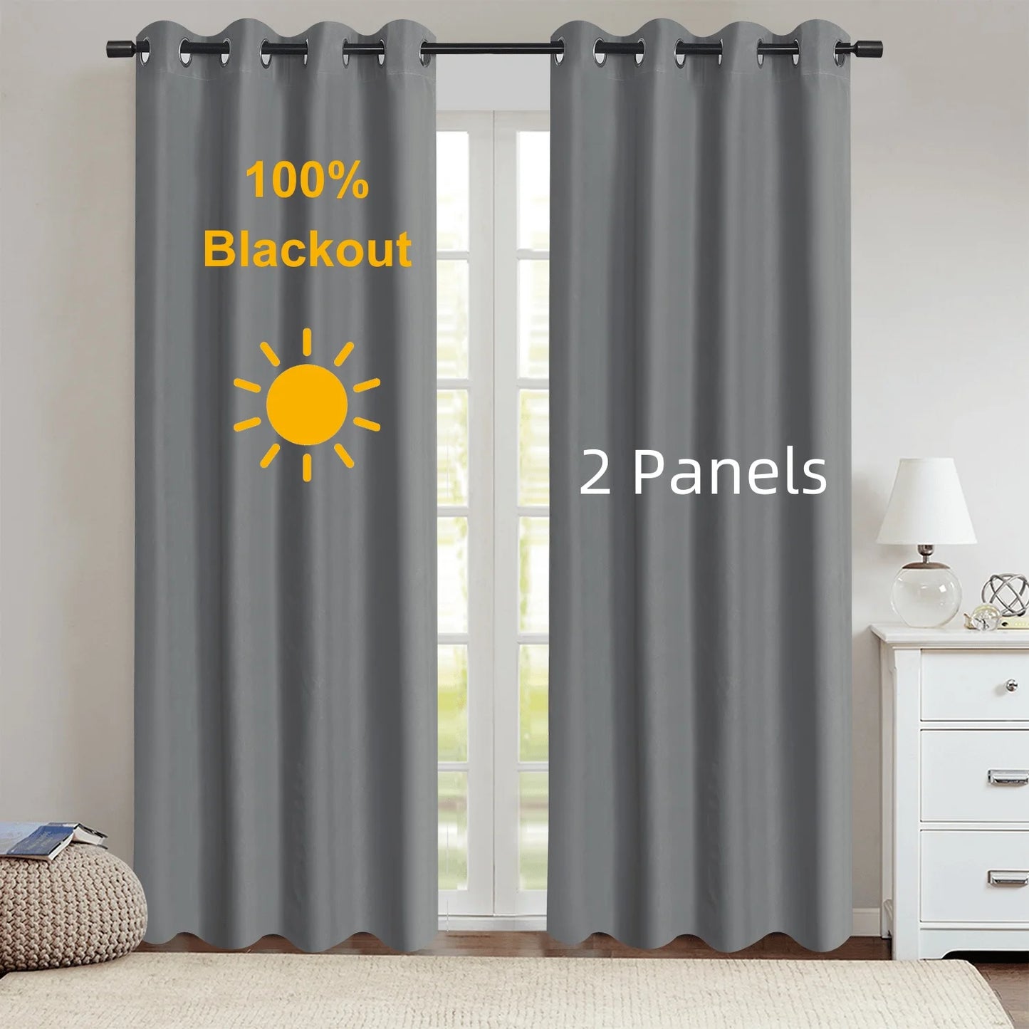 LUXEDRAPE - Modern 100% Blackout Curtains with Coated Lining for Bedroom & Living Room