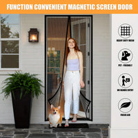 BREEZEAURA - Mosquito-resistant Door Curtain Hands-free 100x210 cm Living Room Bedroom