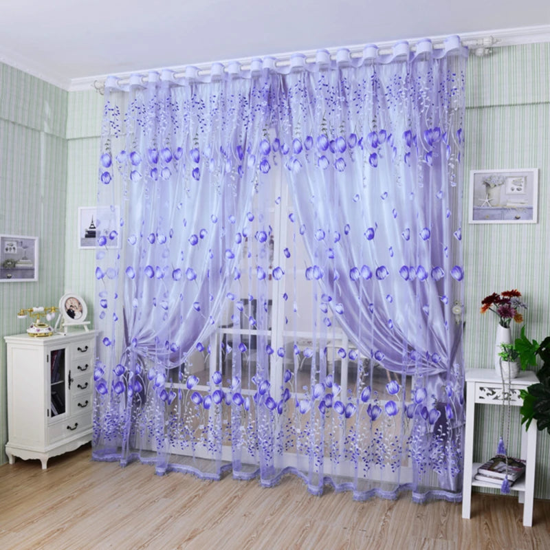 NUVANZA - Lightweight Sheer Tulle Drapes for Children's Bedroom and Contemporary Living Spaces