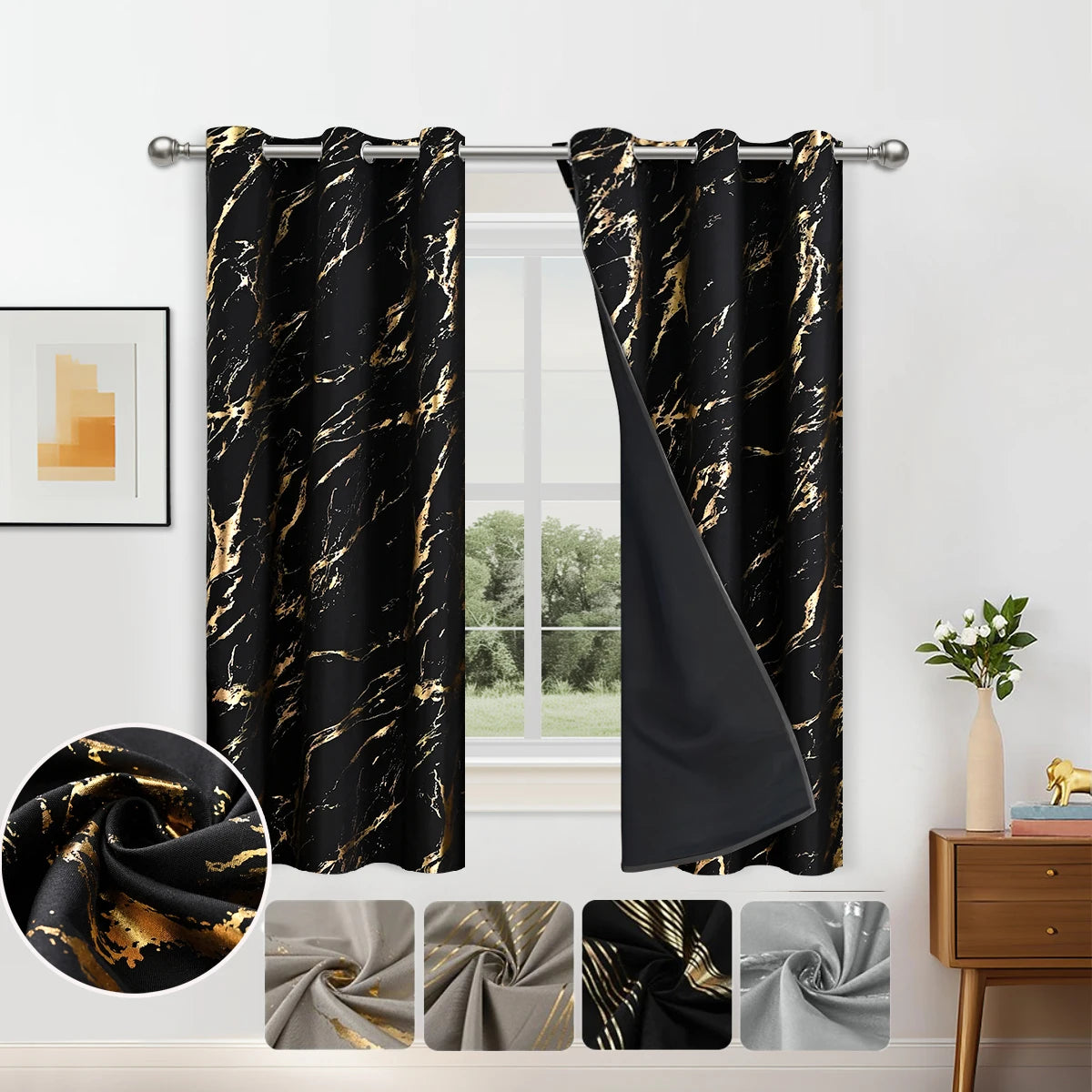 NIGHTSHADE - Premium 1pc Blackout Curtains for Living Room & Bedroom