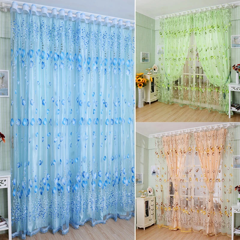 NUVANZA - Lightweight Sheer Tulle Drapes for Children's Bedroom and Contemporary Living Spaces