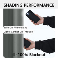 LUXEDRAPE - Modern 100% Blackout Curtains with Coated Lining for Bedroom & Living Room