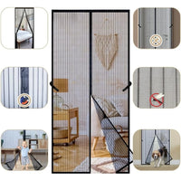 BREEZEAURA - Mosquito-resistant Door Curtain Hands-free 100x210 cm Living Room Bedroom