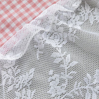 LUMIBLISS - Plaid Lace Half Curtain for Kitchen and Small Windows