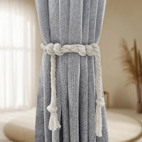 NOCTAVIA – 2 Panel 100% Blackout Linen Curtains with Tiebacks for Bedroom & Living Room
