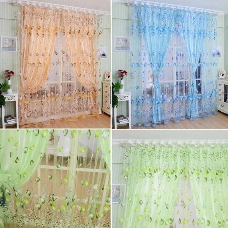 NUVANZA - Lightweight Sheer Tulle Drapes for Children's Bedroom and Contemporary Living Spaces
