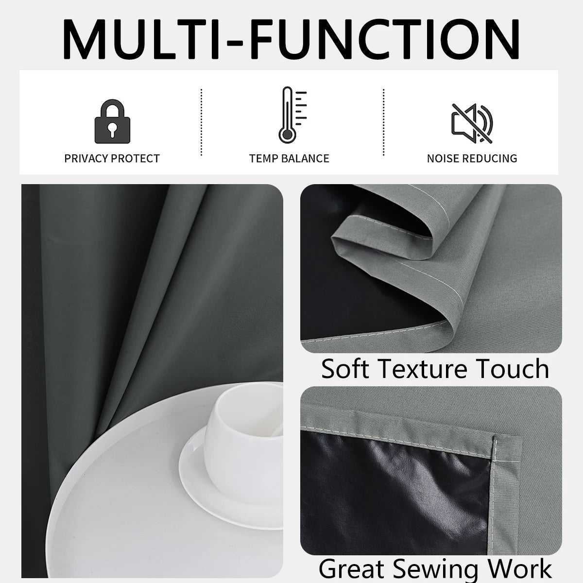 LUXEDRAPE - Modern 100% Blackout Curtains with Coated Lining for Bedroom & Living Room