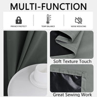 LUXEDRAPE - Modern 100% Blackout Curtains with Coated Lining for Bedroom & Living Room