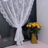 ELYSIAN - Light Filtering Floral Lace Curtain Panel with Rod Pocket