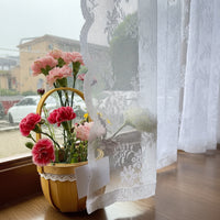 ELYSIAN - Light Filtering Floral Lace Curtain Panel with Rod Pocket