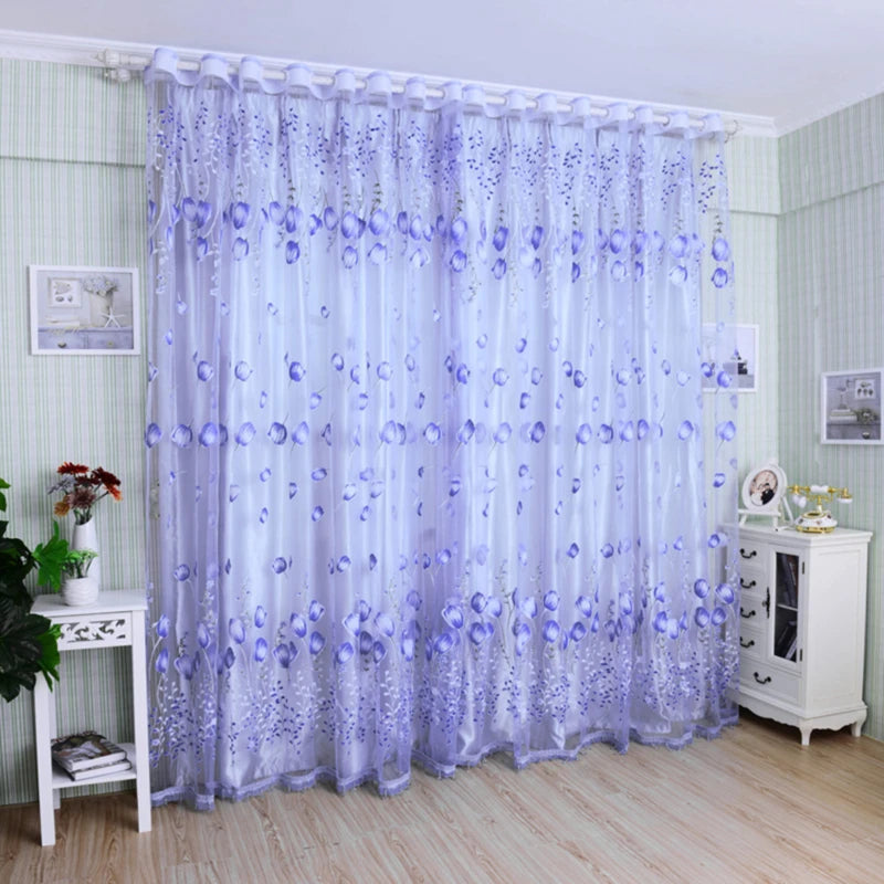 NUVANZA - Lightweight Sheer Tulle Drapes for Children's Bedroom and Contemporary Living Spaces