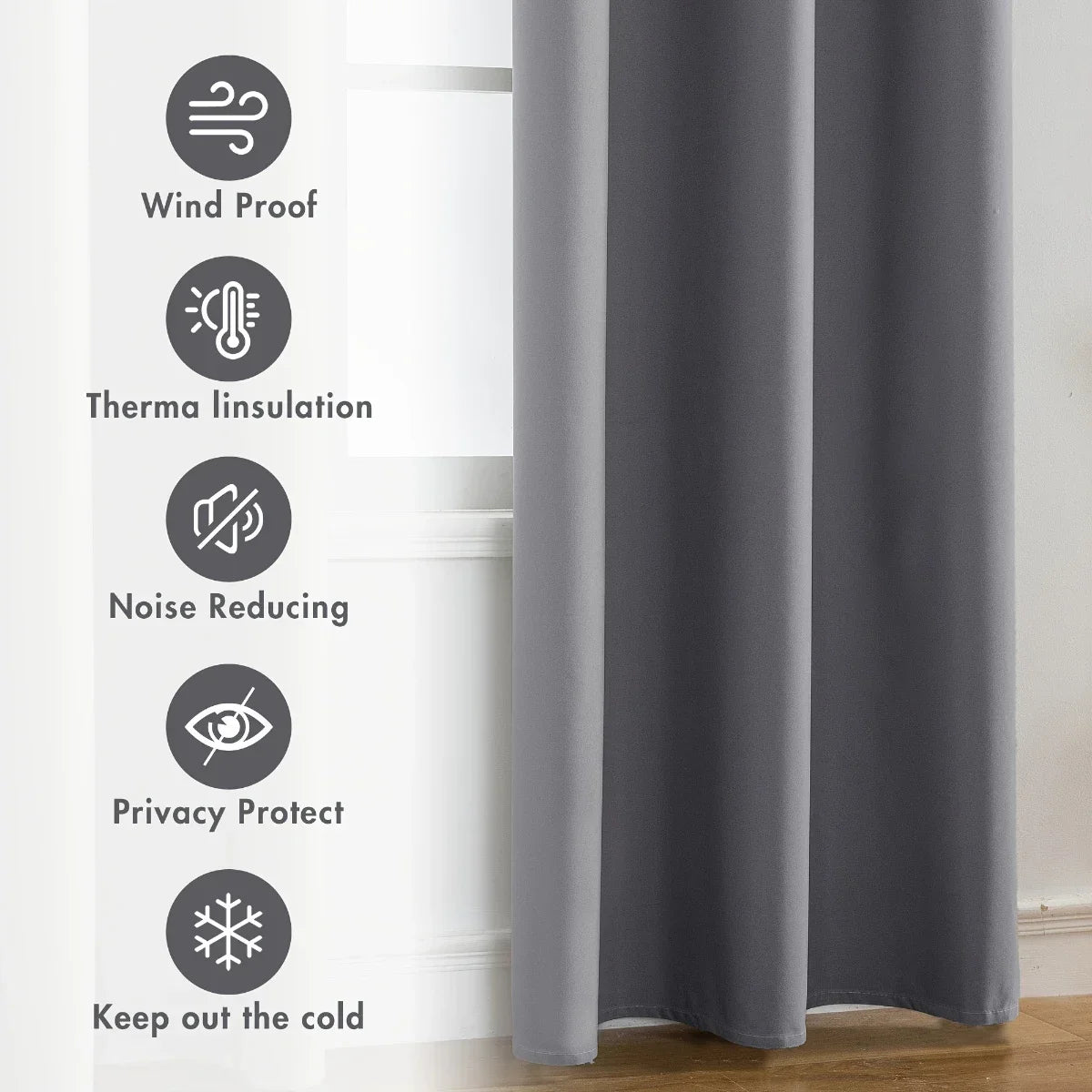 LUXEDRAPE - Modern 100% Blackout Curtains with Coated Lining for Bedroom & Living Room
