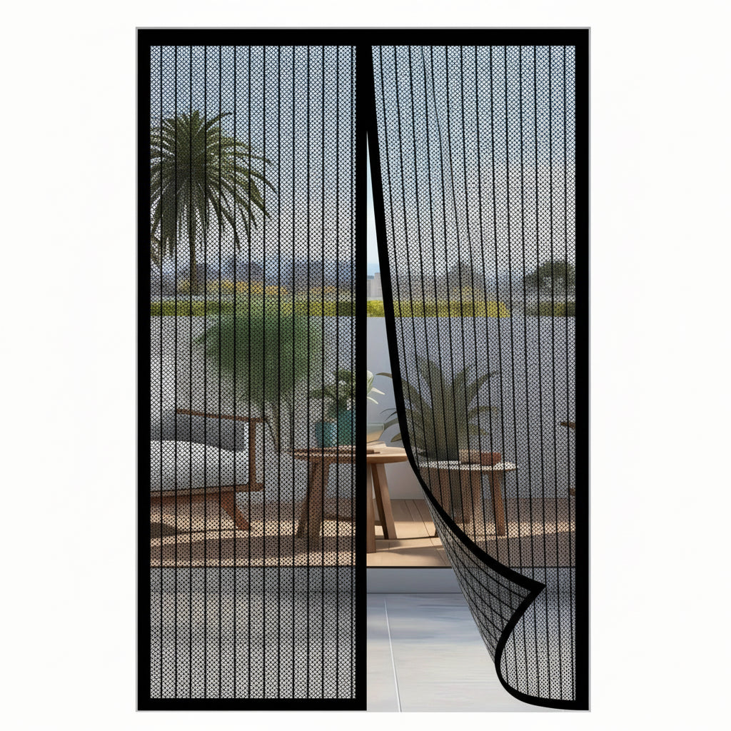 BREEZEAURA - Mosquito-resistant Door Curtain Hands-free 100x210 cm Living Room Bedroom
