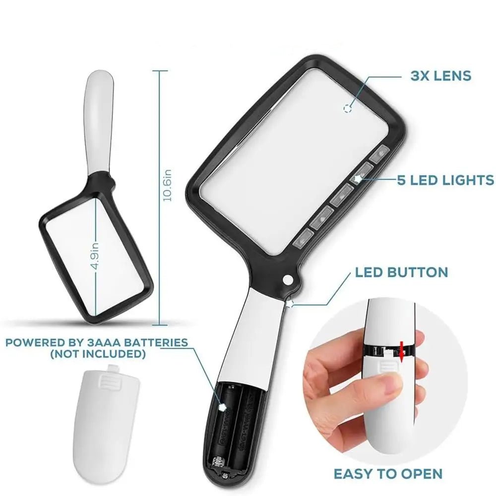 SICHTPLUS - 3x LED Hand Magnifier for Clear Vision and Detail Tasks 5