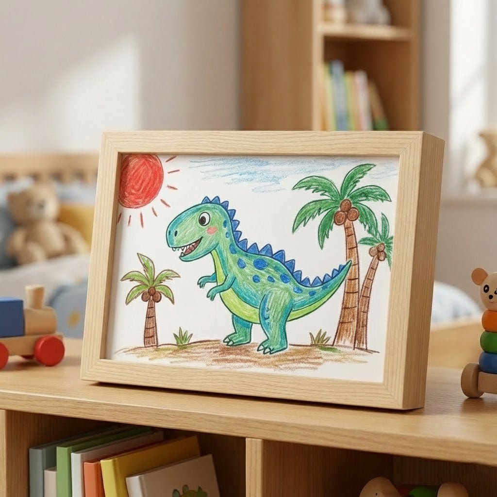 SKETCHBOX – Display frame in wood look with built-in storage space 0