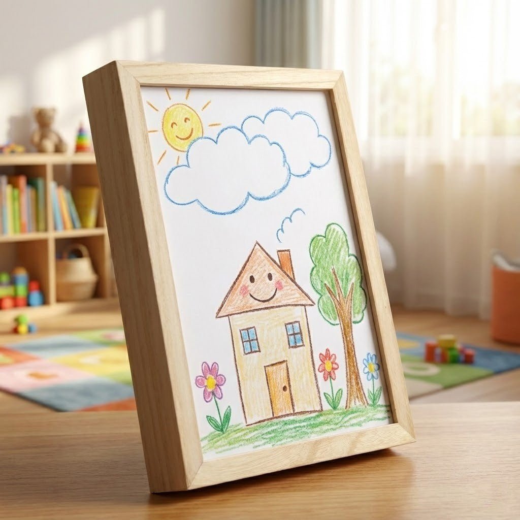SKETCHBOX – Display frame in wood look with built-in storage space 2