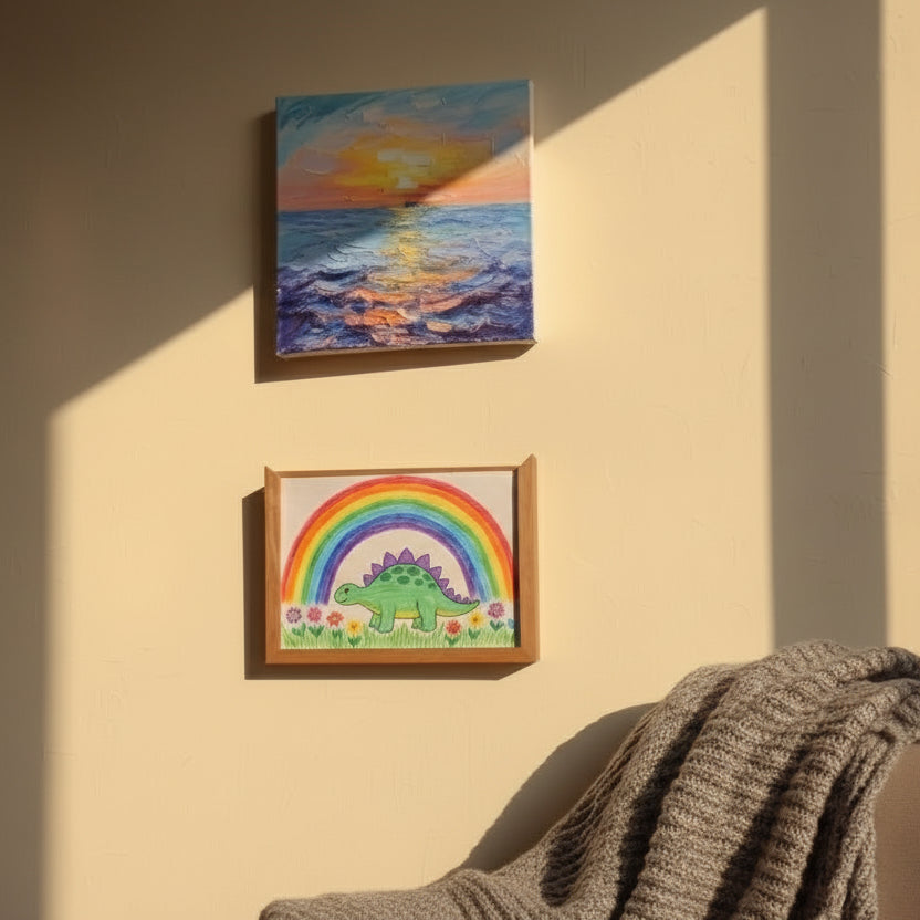 SKETCHBOX – Display frame in wood look with built-in storage space 3