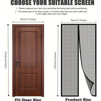BREEZEAURA - Mosquito-resistant Door Curtain Hands-free 100x210 cm Living Room Bedroom
