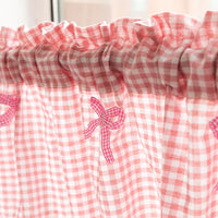 LUMIBLISS - Plaid Lace Half Curtain for Kitchen and Small Windows