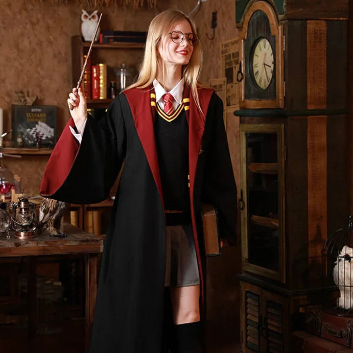 MAGISHIRE - Hogwarts Wizarding Student Costume with Robe, Wand & Accessories for Children & Adults